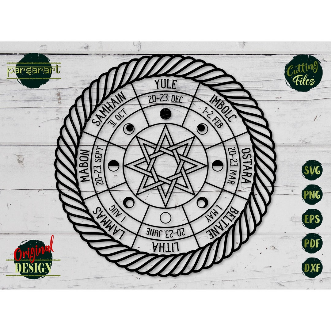 Wheel of the Year SVG, Celtic SVG Pagan Calendar Wicca Clipart Celtic ...