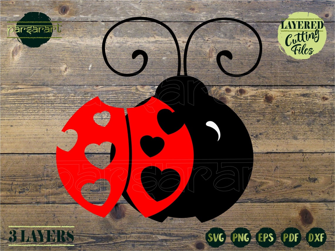 Cute Ladybug SVG Ladybird SVG Valentine SVG Hearts Love - Etsy
