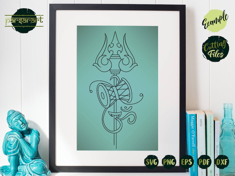 Trishul SVG, Lord Shiva Trishul Clipart Hindu SVG Om Namaste Indian God ...