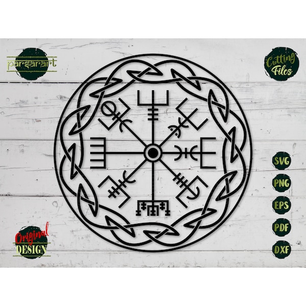 Vegvisir SVG, Viking Symbol SVG Nordic Compass Clipart Pagan Valhalla Protection Odin Vector Digital Cut File Cricut/Silhouette Eps Png Dxf