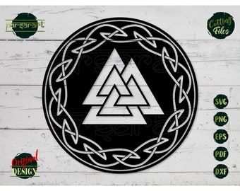 Valknut SVG, Viking Symbol SVG Nordic Symbol Clipart Pagan Valhalla Protection Thor Vector Digital Cut File Cricut/Silhouette Eps Png Dxf