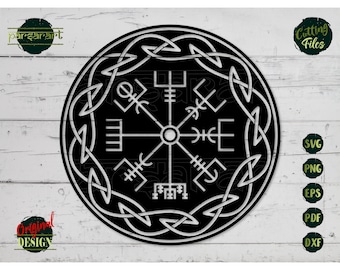 Vegvisir SVG, Viking Symbol SVG Nordic Compass Clipart Pagan Valhalla Protection Thor Vector Digital Cut File Cricut/Silhouette Eps Png Dxf