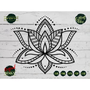 Lotus Blume Mandala SVG, Floral SVG, Lotus Blume Clipart Yoga SVG Namaste Meditation Vektor Digital Cut Datei Cricut/Silhouette Eps Png Dxf