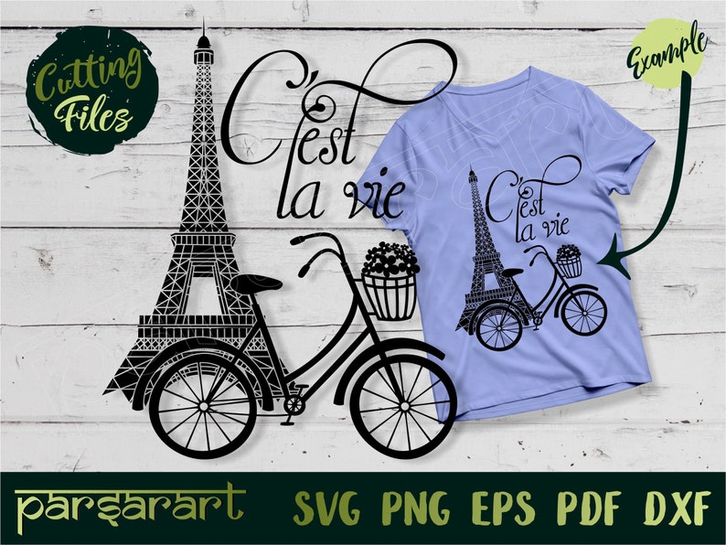 Download Paris SVG Bundle Eiffel Tower SVG Bonjour SVG Bicycle Svg ...