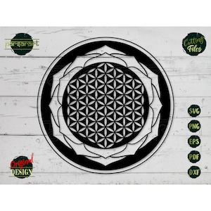 Flower of Life SVG, Lotus Flower SVG Buddhism Clipart Yoga SVG Mandala Svg Meditation Sacred Geometry Cut File Cricut/Silhouette Eps Png Dxf