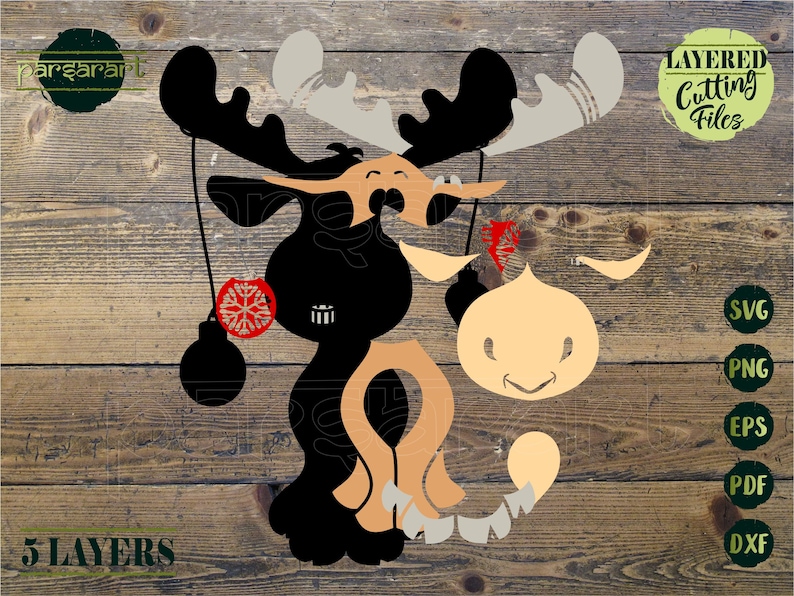 Download Cute Moose SVG Christmas SVG Layered Moose SVG Nursery ...