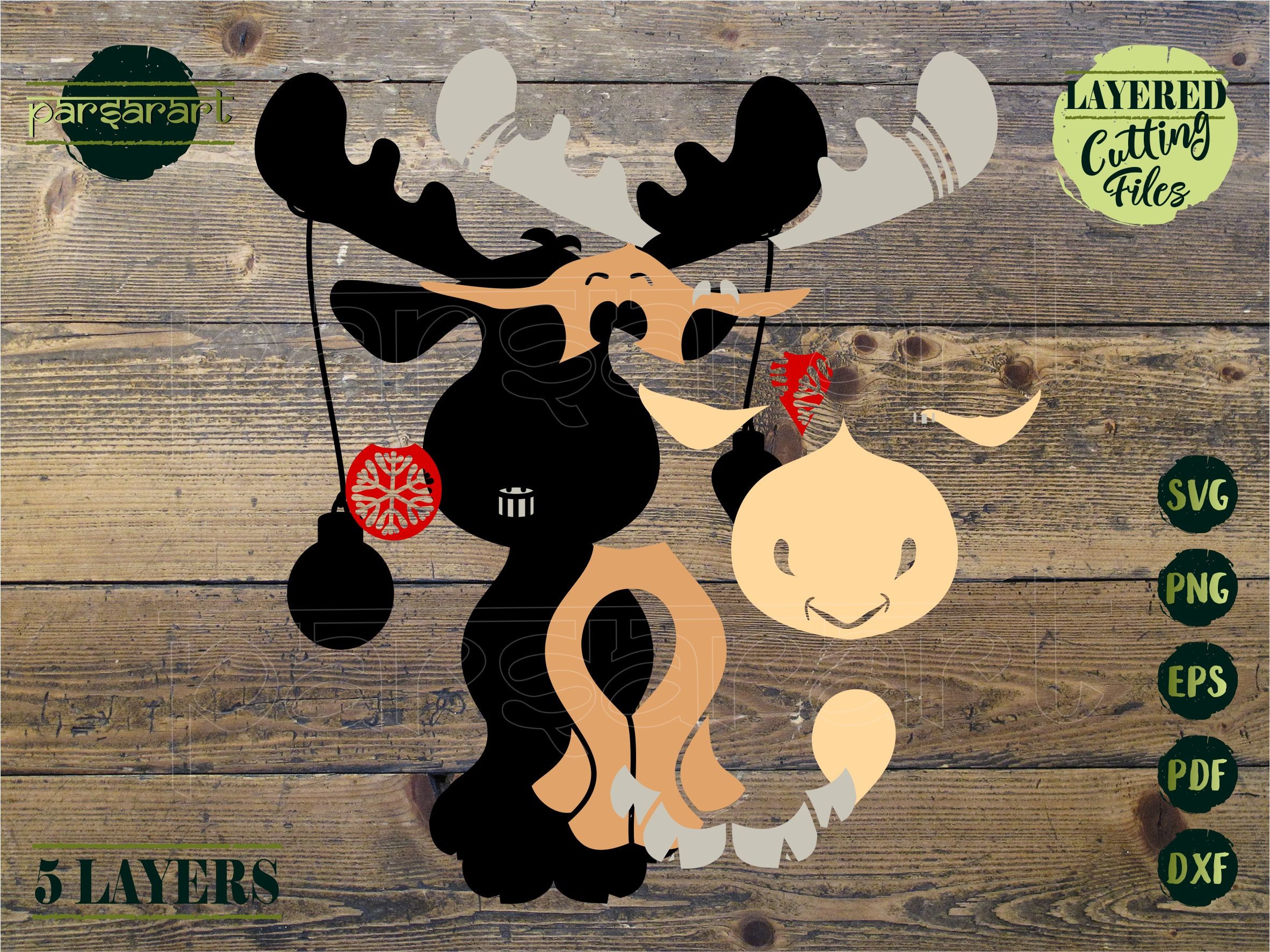 Cute Moose SVG Christmas SVG Layered Moose SVG Nursery Baby - Etsy