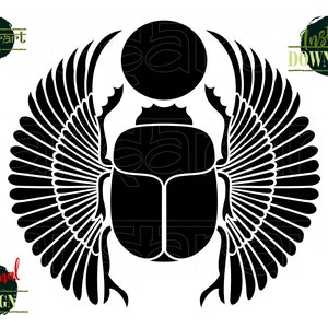Egyptian Scarab SVG, Beetle SVG Egyptian Symbol SVG Hieroglyph Vector ...