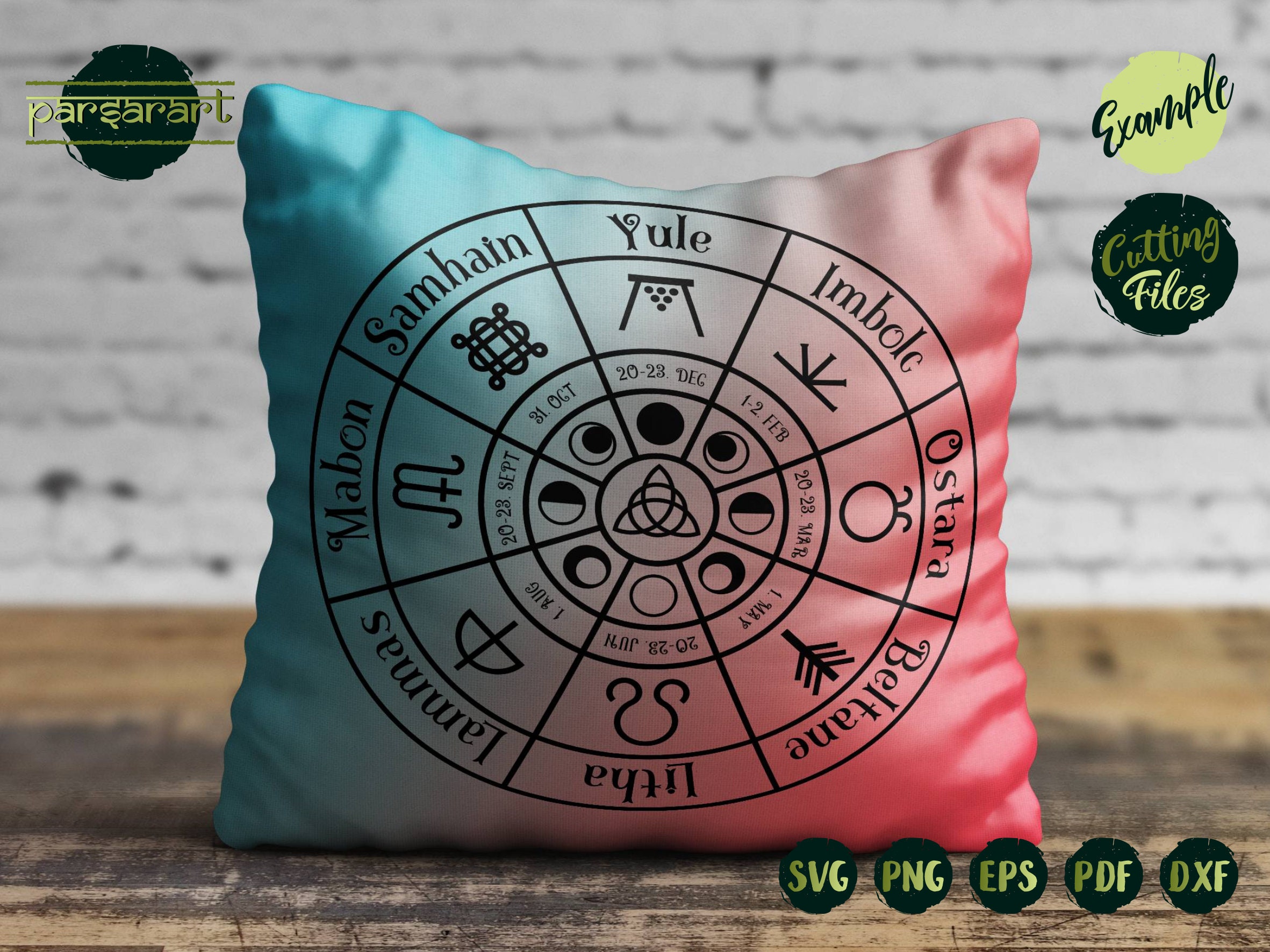 Wheel of the Year SVG, Celtic SVG Wicca Clipart Pagan Calendar Celtic ...