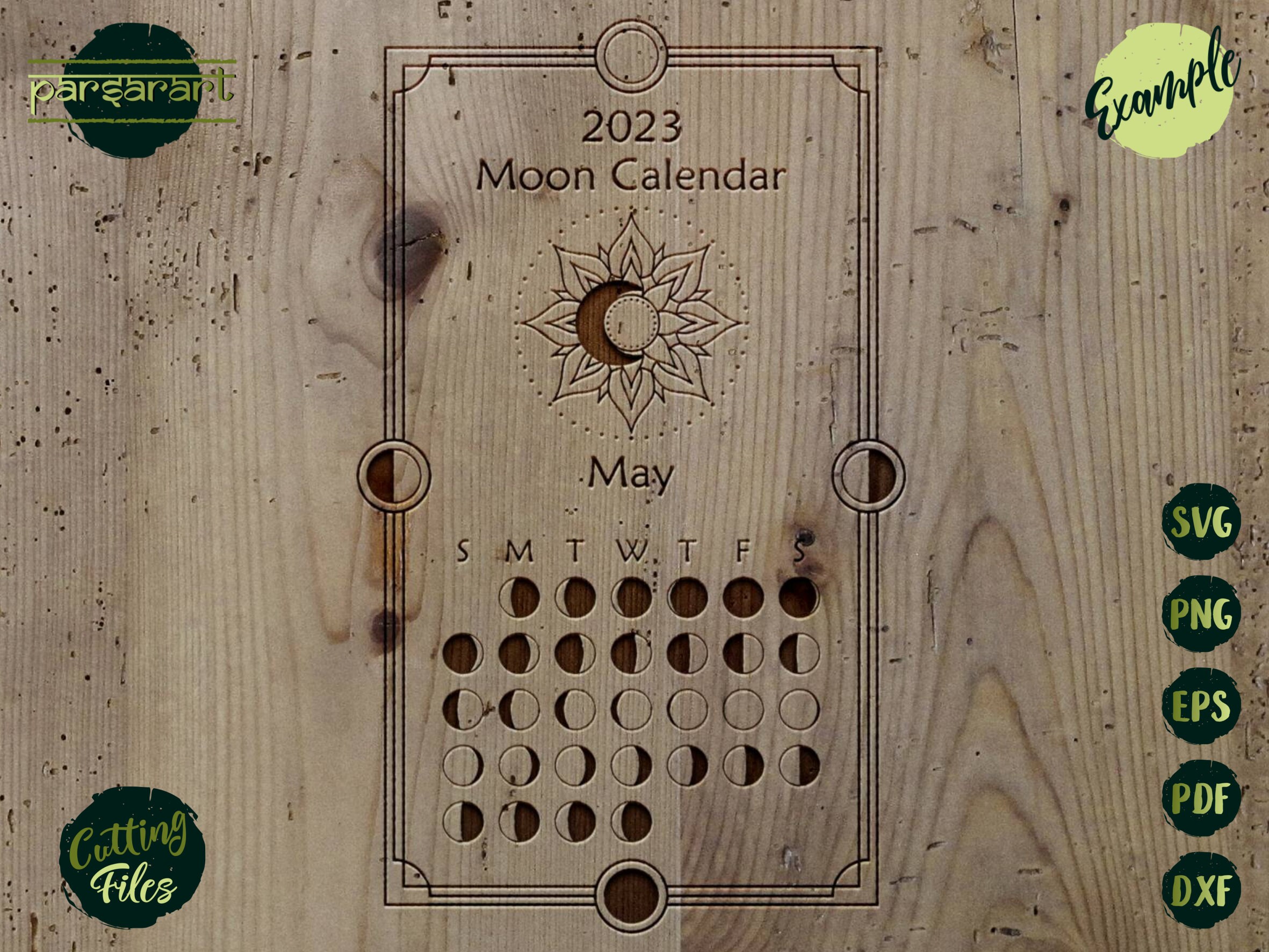 Lunar Calendar 2023 May SVG Moon Calendar 2023 SVG Moon Phases - Etsy