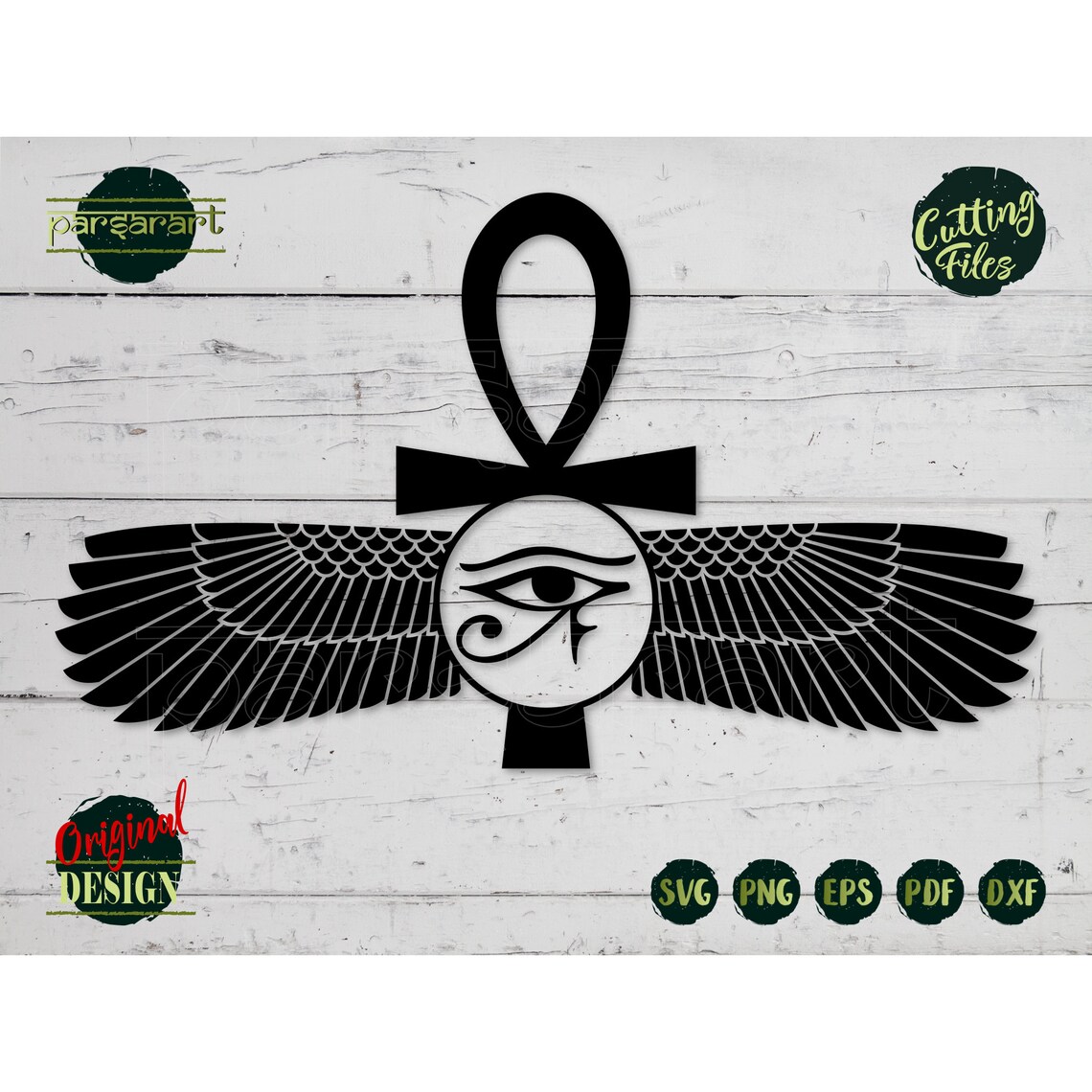 Ankh Cross SVG Pharaonic Wings SVG Egyptian Symbol SVG Eye of Horus ...