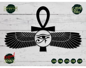 Ankh Cross SVG Pharaonic Wings SVG Egyptian Symbol SVG Eye of Horus Vector Egyipt Hieroglyphs Digital Cut File Cricut/Silhouette Eps Png Dxf