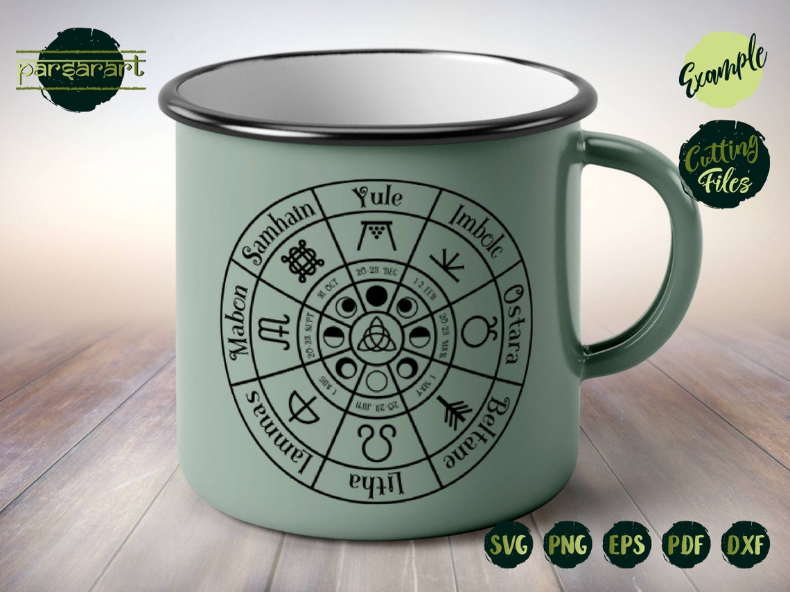 Wheel of the Year SVG, Celtic SVG Wicca Clipart Pagan Calendar Celtic ...