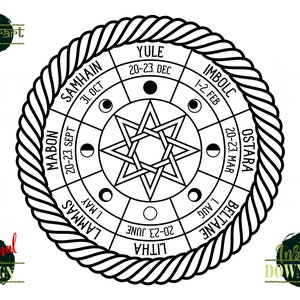 Wheel of the Year SVG Celtic SVG Pagan Calendar Wicca Clipart - Etsy