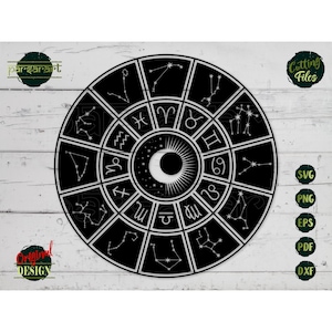 Sternzeichen SVG, Astrologie Symbole SVG, Stern Karte Clipart, Horoskop SVG, Sternbild SVG, Digital geschnitten Datei Cricut/Silhouette Eps Png Dxf