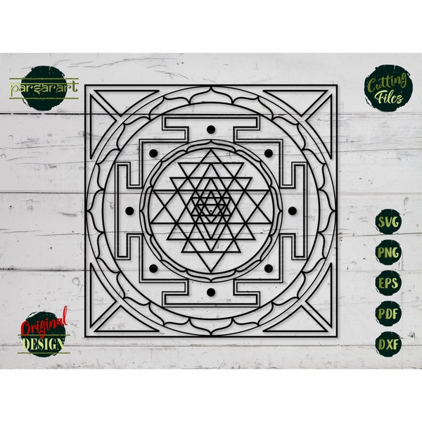 Sri Yantra SVG, Sacred Geometry SVG, Chakra SVG, Namaste Clipart Yoga Svg Boho Mandala Svg Meditation Cut File Cricut/Silhouette Eps Png Dxf