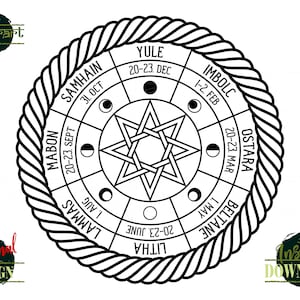 Wheel of the Year SVG, Celtic SVG Pagan Calendar Wicca Clipart Celtic ...