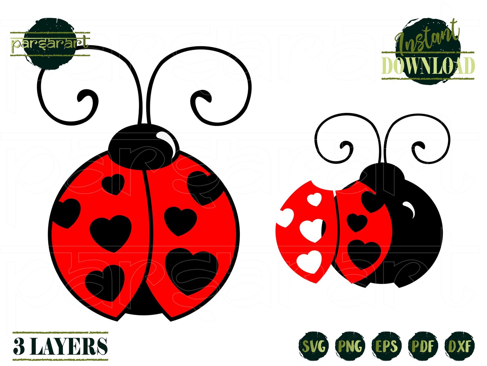 Cute Ladybug SVG Ladybird SVG Valentine SVG Hearts Love - Etsy