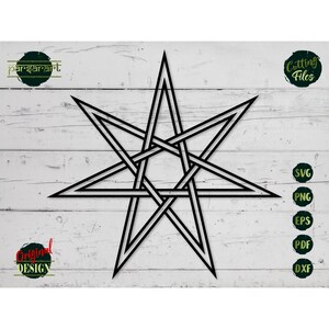 Faery Star SVG Heptagram SVG Fairy Wicca Blue Star Elven zeven puntige Septagram Wiccan symbool Vector gesneden bestand Cricut/silhouet Eps Png Dxf