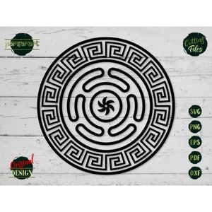 Roue d'Hécate SVG, triple déesse SVG symbole grec Strophalos Wicca lune sorcière Wicca vecteur numérique couper fichier Cricut/Silhouette Eps Png Dxf
