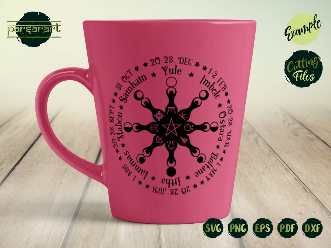 Wicca Wheel SVG, Wheel of the Year SVG Celtic SVG Pagan Calendar Celtic ...