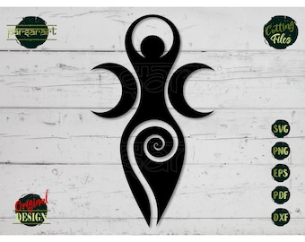 Spiral Goddess SVG, Celtic SVG Witchcraft Wicca Clipart Pagan Celtic Symbol Wiccan Vector Digital Cut File Cricut/Silhouette Eps Png Dxf