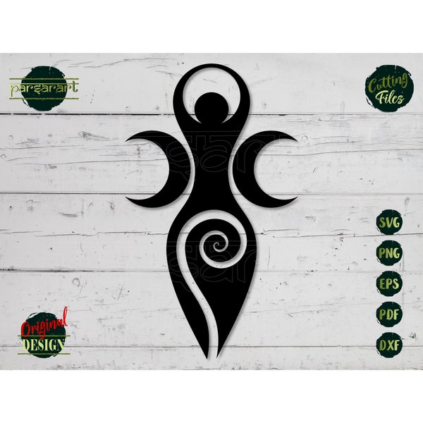 Spiral Goddess SVG, Celtic SVG Witchcraft Wicca Clipart Pagan Celtic Symbol Wiccan Vector Digital Cut File Cricut/Silhouette Eps Png Dxf