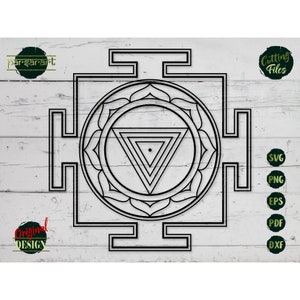 Kali Yantra SVG, Sacred Geometry SVG Chakra SVG Namaste Clipart Yoga Svg Mandala Svg Meditation Cut File Cricut/Silhouette Eps Png Dxf Decal