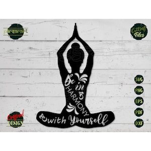 Relajación SVG, Pensamientos Positivos SVG, Meditación Svg Yoga SVG Namaste Svg Buenas Vibraciones Armonía Archivo de Corte Digital Cricut/Silhouette Eps Png Dxf