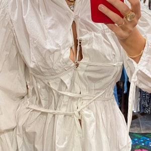 Blusa vintage top Jean Paul Gaultier collezione bondage in rete Taglia S M