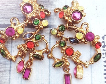 Pretty vintage Christian LACROIX earrings 1980&#39;s Gold plated