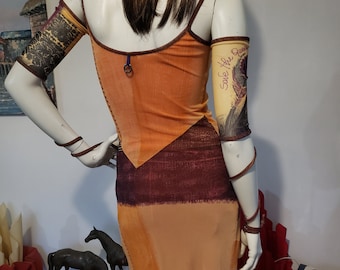 Very beautiful long Save The Queen vintage tattoo dress in tattoo knit Sexy print size S