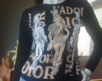 VINTAGE CHRISTIAN DIOR JADORE ロゴ 長袖 Tシャツ Christian Dior Vintage J'ADORE Logo Long Sleeve Top #38 T-shirt