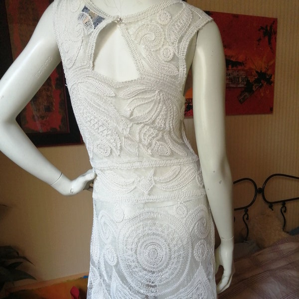 Robe dentelle blanche vintage Roberto Cavalli class taille S M