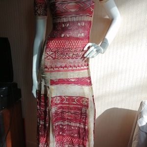 Vintage-Set aus Rock und Oberteil von Jean Paul Gaultier, Mesh-Tattoo-Tribal-Print, Größe S