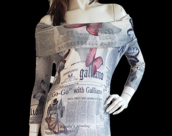 ジョンガリアーノ タンクトップ ジョン ガリアーノ ヴィンテージ タンクトップ、象徴的なガゼット新聞