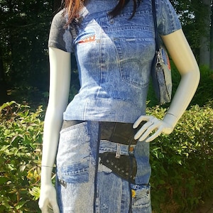 Dior Christian skirt and top set by John Galliano Miss Diorella trompe L&#39;oeil size S 36