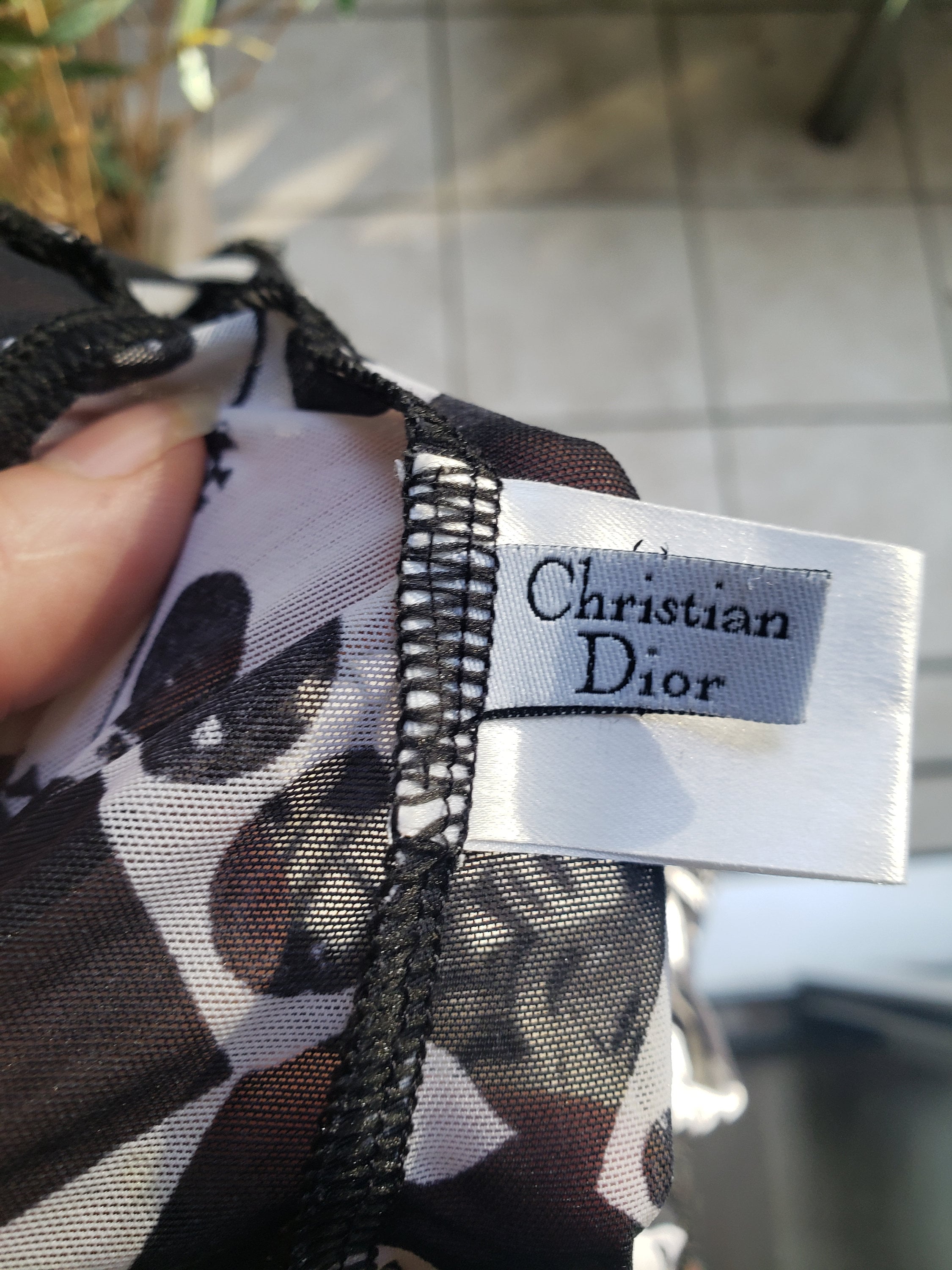 Christian Dior ドミノ Christian Dior by John Galliano Vintage Domino Print Bustier