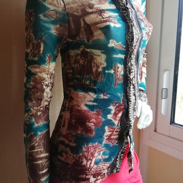 Chemise top vintage Jean Paul Gaultier maille JPG taille M mixte