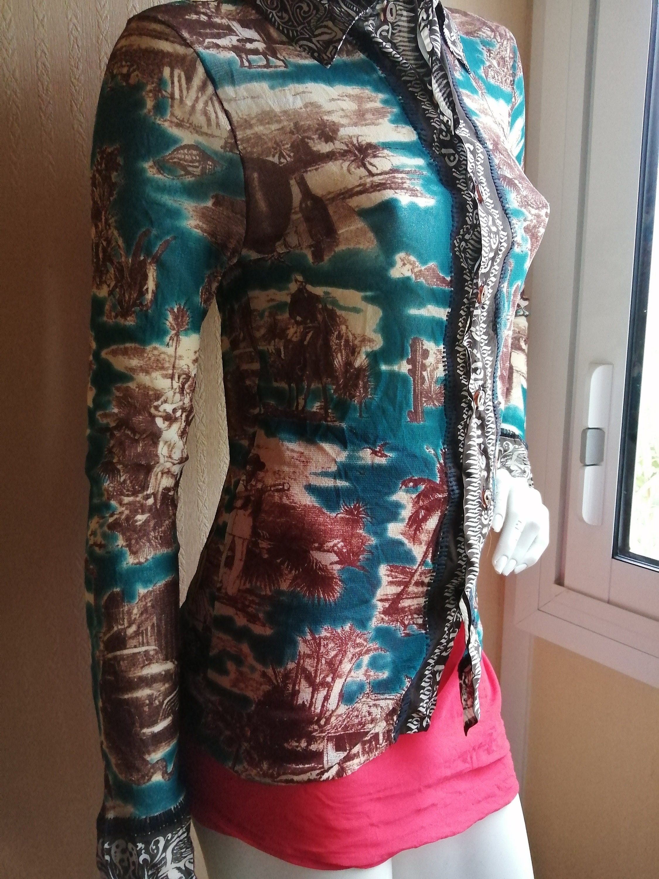 Vintage Jean Paul Gaultier Top Shirt JPG Mesh Size M Mixed