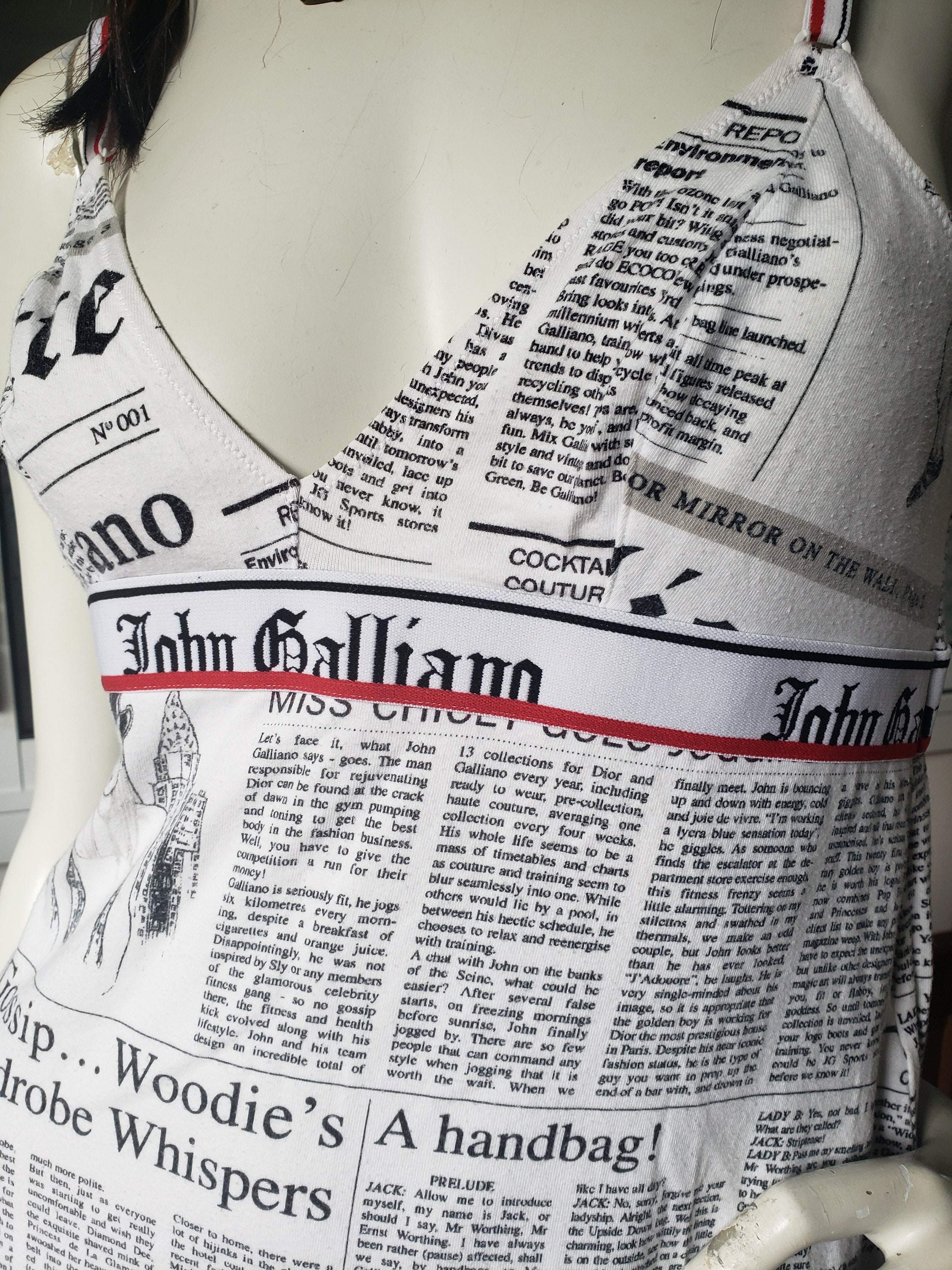 John Galliano Gazette Newspaper Print High-top Sneakers in White for Men