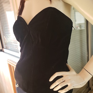 Corset bustier Yves Saint Laurent rive Gauche vintage fluweel maat S M iconisch
