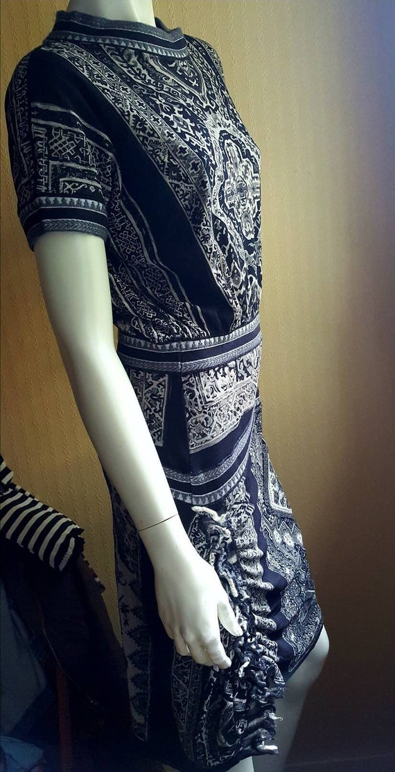 Vintage Jean Paul Gaultier dress in printed knit … - image 2