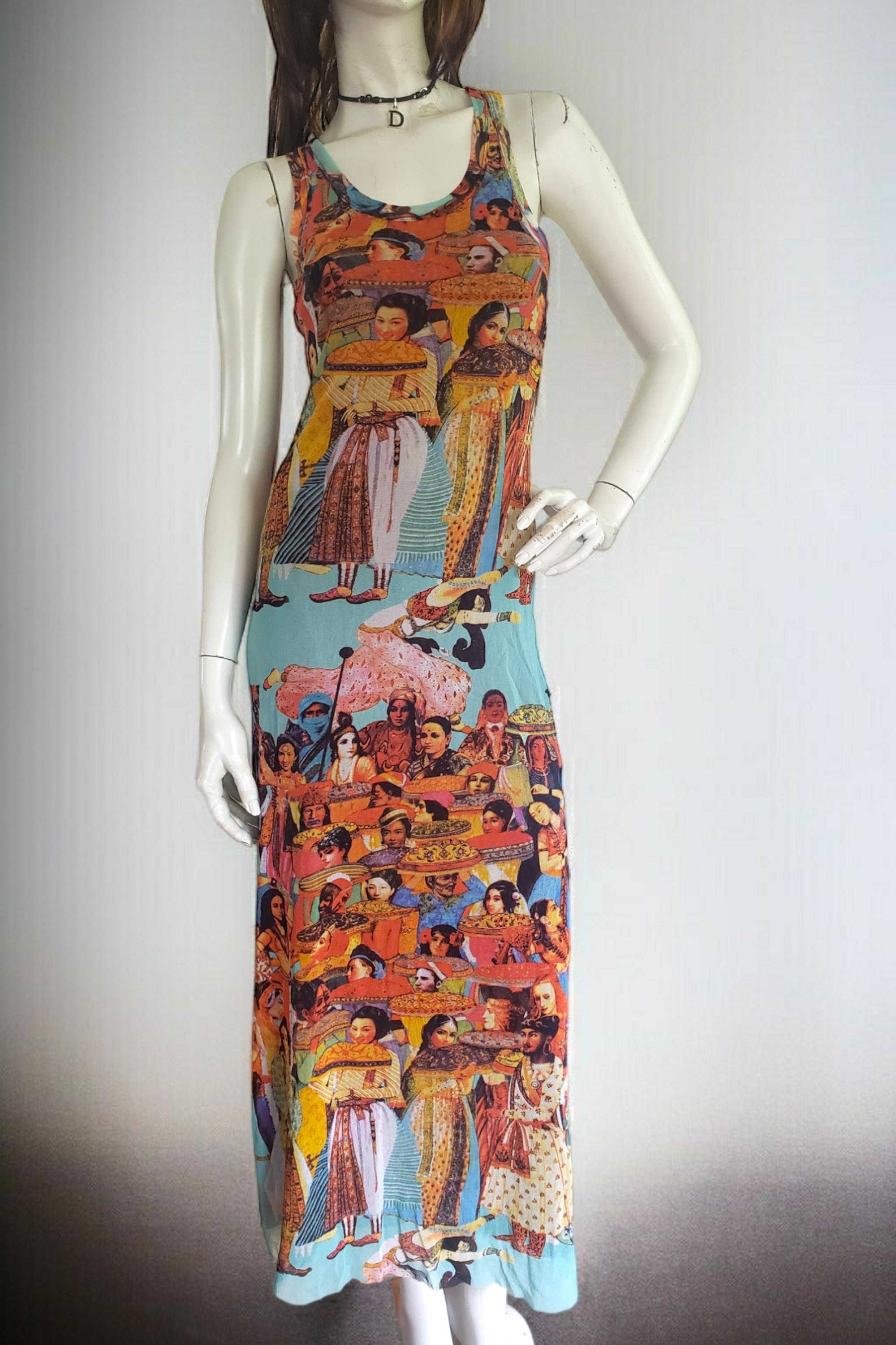 Jean Paul Gaultier Vintage Mesh Print Tank Dress Women Asia Size