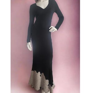 jean paul gaultier evening dress Jean Paul Gaultier Flocked Dress Black main image 0