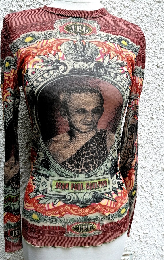 Jean Paul Gaultier vintage mesh tattoo top T-shirt