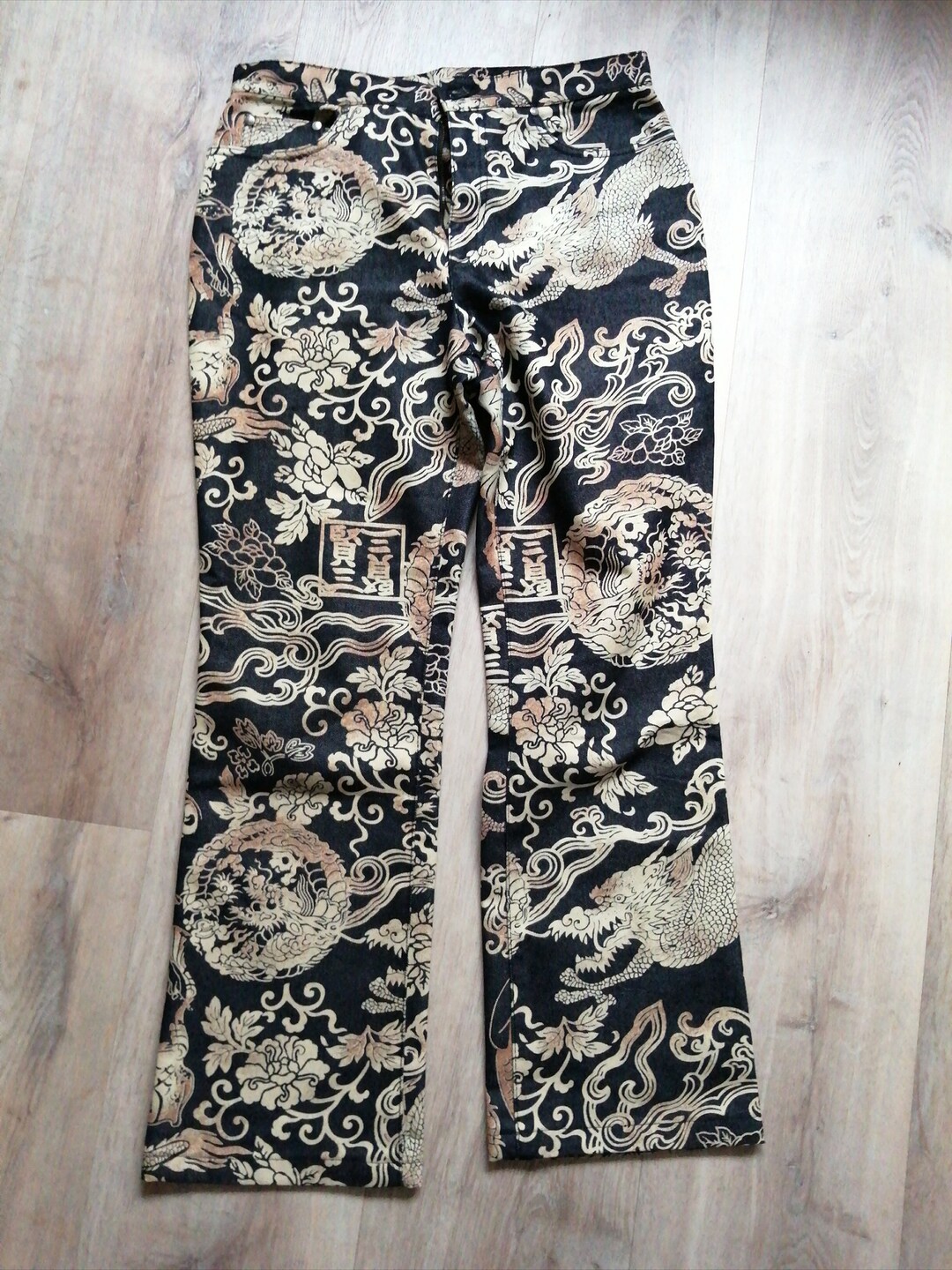 Kenzo Asian Dragon Print Jeans Pants Size M Vintage - Etsy