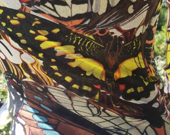 Maxi Dress Jean Paul Gaultier Vintage Mesh Butterfly Print