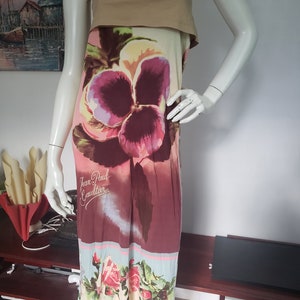 Trägerloses Damenkleid mit Blumendruck von Jean Paul Gaultier, Größe S M