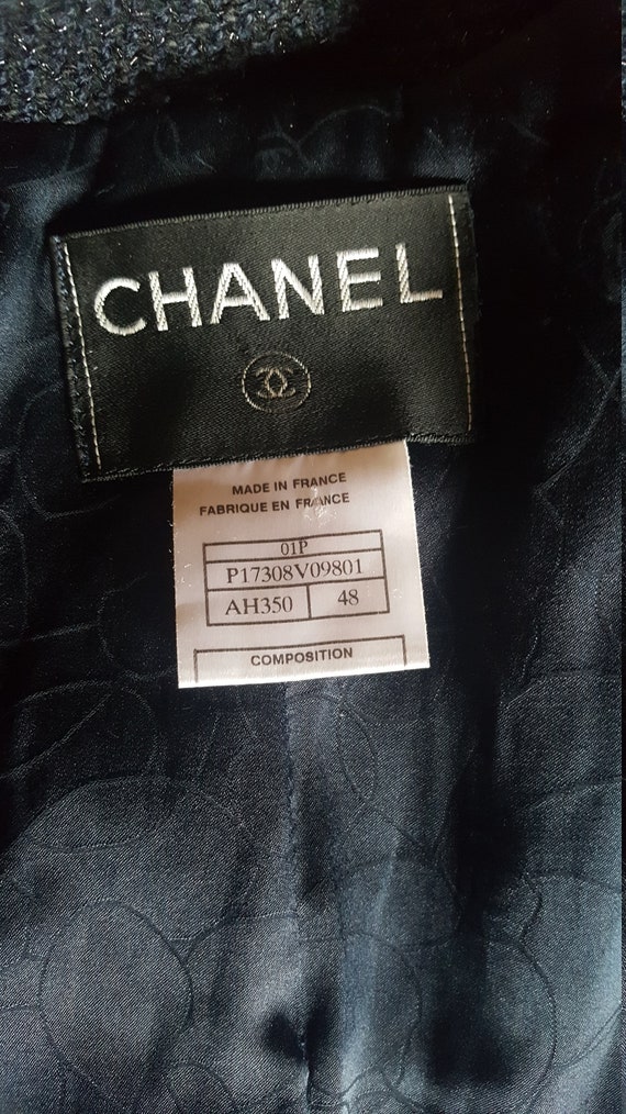 Vintage CHANEL Jacket Jacket in Navy Blue Cotton and Silk Size -  Israel